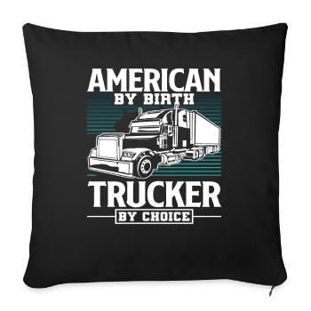 Chauffeur de camion Américain - Housse de coussin décorative 45 x 45 cm - noir - Devant