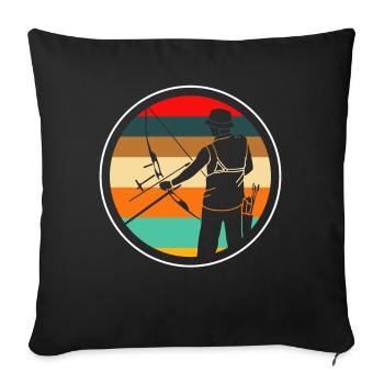 Bow Retro Archery Sport - Sofa pillowcase 17,3'' x 17,3'' (45 x 45 cm) - black - Front