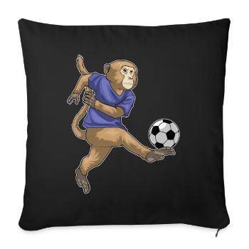 Affe Fußballspieler Fußball - Sofakissenbezug 45 x 45 cm - Schwarz - Vorne