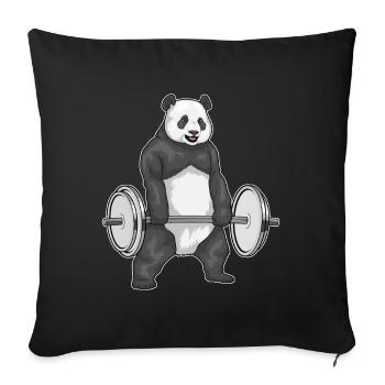 Panda Bodybuilder Barbell Bodybuilding - Housse de coussin décorative 45 x 45 cm - noir - Devant