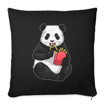 Frites Panda - Housse de coussin décorative 45 x 45 cm - noir - Devant