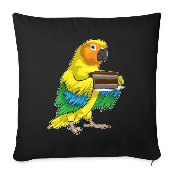 Gâteau Perroquet - Housse de coussin décorative 45 x 45 cm - noir - Devant