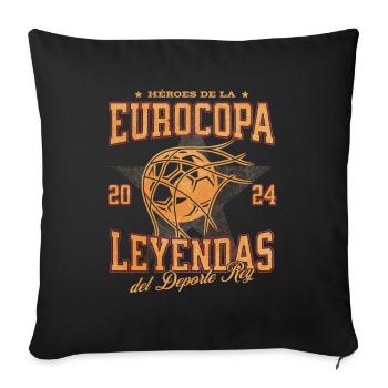 Championnat d’Espagne 2024 Femmes Hommes Drapeau Rouge - Housse de coussin décorative 45 x 45 cm - noir - Devant