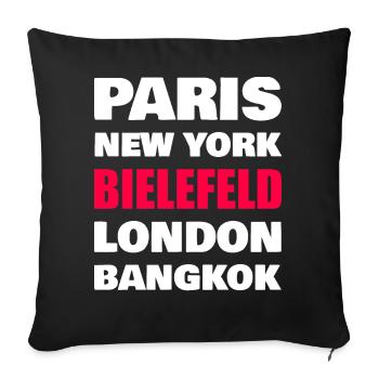 Bielefeld Stadt - Sofakissenbezug 45 x 45 cm - Schwarz - Vorne