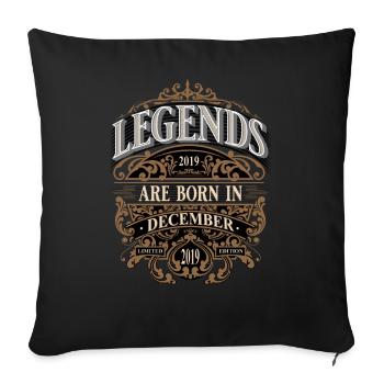 2019 December Born Birthday Year of birth - Sofa pillowcase 17,3'' x 17,3'' (45 x 45 cm) - black - Front