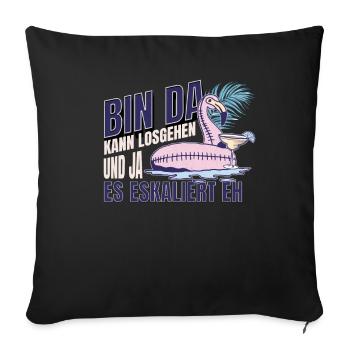 'I'm there can start' Flamingo Design Girls' Night Out - Sofa pillowcase 17,3'' x 17,3'' (45 x 45 cm) - black - Front
