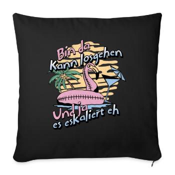 Party Flamingo 'Bin da kann los' Girls' Night Out - Sofa pillowcase 17,3'' x 17,3'' (45 x 45 cm) - black - Front
