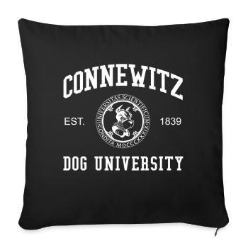 Leipzig Connewitz Dog University Universität Uni - Sofakissenbezug 45 x 45 cm - Schwarz - Vorne