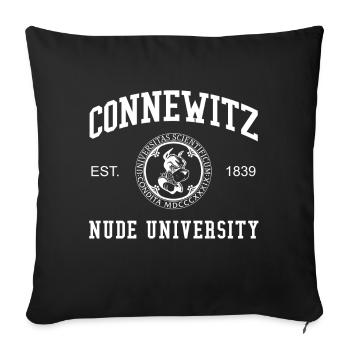 Leipzig Connewitz Nude University Hochschule Uni - Sofakissenbezug 45 x 45 cm - Schwarz - Vorne