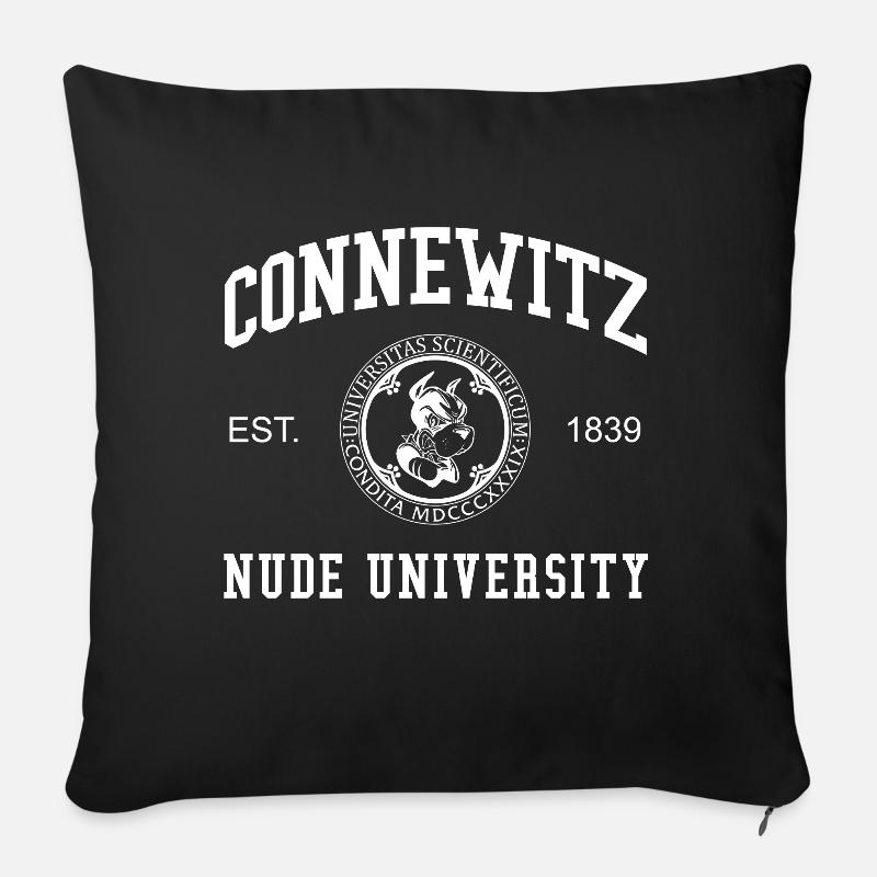 Leipzig Connewitz Nude University Hochschule Uni - Sofakissenbezug 45 x 45 cm - Schwarz