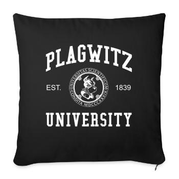 Leipzig Plagwitz University Universität Hochschule - Sofakissenbezug 45 x 45 cm - Schwarz - Vorne
