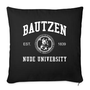 Bautzen Nude University Hochschule Universität Uni - Sofakissenbezug 45 x 45 cm - Schwarz - Vorne