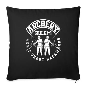 Idée cadeau dicton de tir à l’arc - Housse de coussin décorative 45 x 45 cm - noir - Devant
