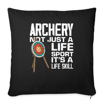 Archery Life Sports Archery - Sofa pillowcase 17,3'' x 17,3'' (45 x 45 cm) - black - Front