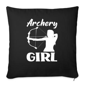 Archer Tir à l’arc filles - Housse de coussin décorative 45 x 45 cm - noir - Devant