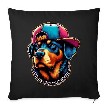 Dog - Sofa pillowcase 17,3'' x 17,3'' (45 x 45 cm) - black - Front