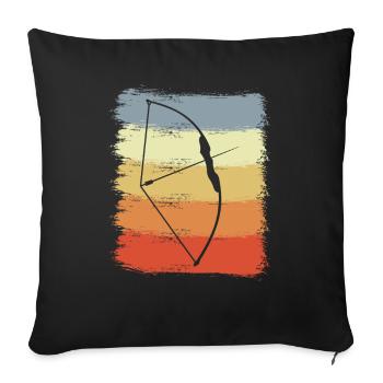 Vintage Bogen und Pfeil - Sofakissenbezug 45 x 45 cm - Schwarz - Vorne