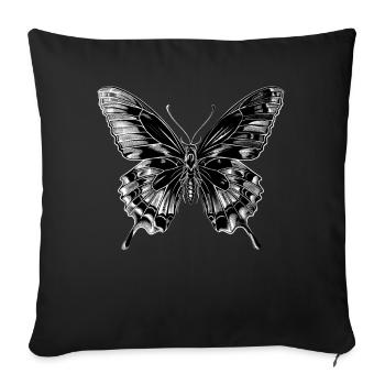ailes de papillon papillons colorés - Housse de coussin décorative 45 x 45 cm - noir - Devant