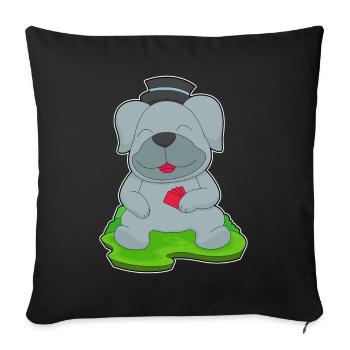 Dog Poker Cartes de poker - Housse de coussin décorative 45 x 45 cm - noir - Devant