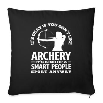 Idée cadeau de loisir tir à l’arc - Housse de coussin décorative 45 x 45 cm - noir - Devant