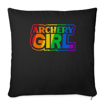 Frau Mädchen Bogen Bogenschießen LGBTQ - Sofakissenbezug 45 x 45 cm - Schwarz - Vorne