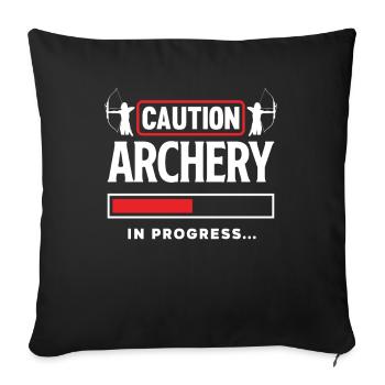 Tir à l’arc Tir à l’arc drôle - Housse de coussin décorative 45 x 45 cm - noir - Devant