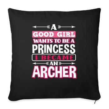 Amour Tir à l’arc Tir à l’arc - Housse de coussin décorative 45 x 45 cm - noir - Devant