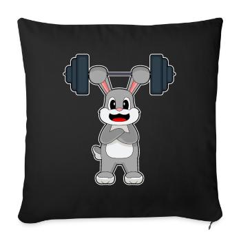 Bunny Bodybuilder Barbell Bodybuilding - Sofa pillowcase 17,3'' x 17,3'' (45 x 45 cm) - black - Front