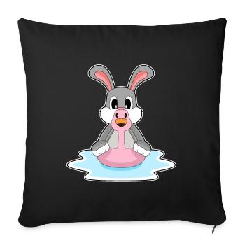 Rabbit Flamingo - Sofa pillowcase 17,3'' x 17,3'' (45 x 45 cm) - black - Front