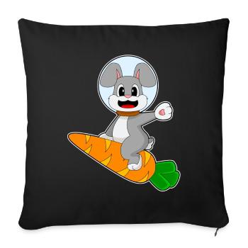 Rabbit Carrot - Sofa pillowcase 17,3'' x 17,3'' (45 x 45 cm) - black - Front
