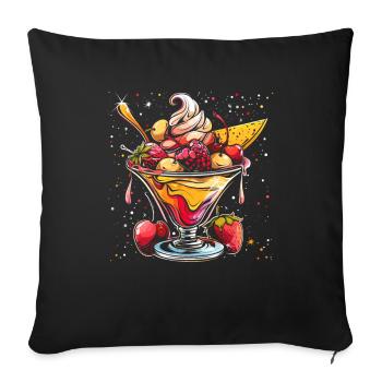 Ice cream sundae graphic - Sofa pillowcase 17,3'' x 17,3'' (45 x 45 cm) - black - Front