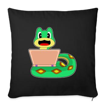 Snake Laptop - Sofa pillowcase 17,3'' x 17,3'' (45 x 45 cm) - black - Front