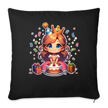 Princess Birthday Confetti - Sofa pillowcase 17,3'' x 17,3'' (45 x 45 cm) - black - Front
