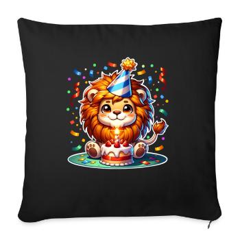 Leo Birthday Confetti - Sofa pillowcase 17,3'' x 17,3'' (45 x 45 cm) - black - Front