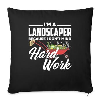 Paysagiste Travail Jardin - Housse de coussin décorative 45 x 45 cm - noir - Devant