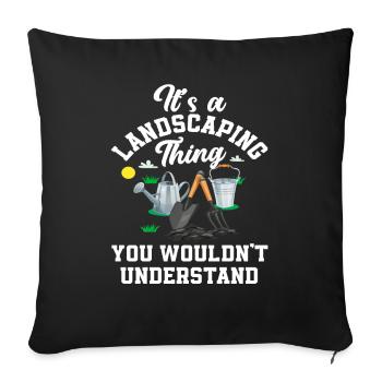 Paysagiste Jardinage - Housse de coussin décorative 45 x 45 cm - noir - Devant