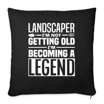 Landschaftsgärtner Legende - Sofakissenbezug 45 x 45 cm - Schwarz - Vorne