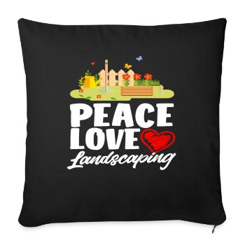 Landscape Gardener Peace Love - Sofa pillowcase 17,3'' x 17,3'' (45 x 45 cm) - black - Front