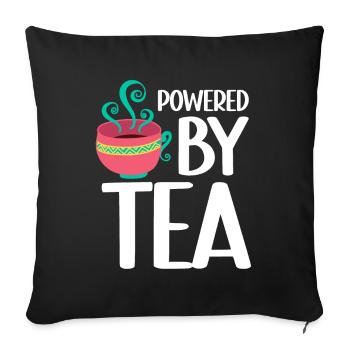 Propulsé par Tea Tea Lover Cup Of Tea Tea Drinker - Housse de coussin décorative 45 x 45 cm - noir - Devant