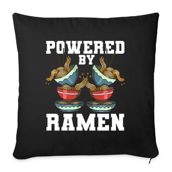 Propulsé par Ramen Anime Soupe Japonaise Cup Noodle - Housse de coussin décorative 45 x 45 cm - noir - Devant