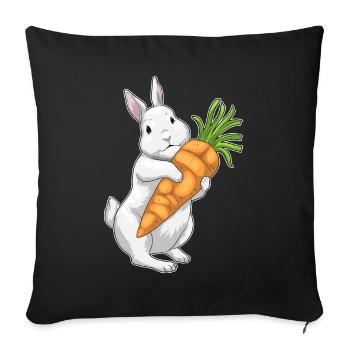 Rabbit Carrot - Sofa pillowcase 17,3'' x 17,3'' (45 x 45 cm) - black - Front