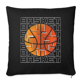 Basket-ball Joueurs de basket-ball - Housse de coussin décorative 45 x 45 cm - noir - Devant