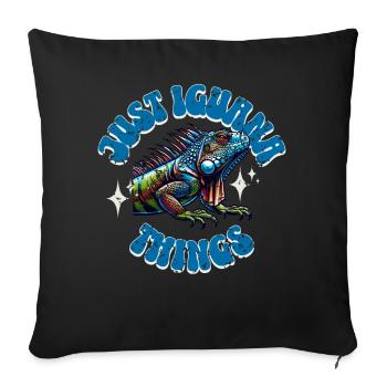 Iguana - Sofa pillowcase 17,3'' x 17,3'' (45 x 45 cm) - black - Front