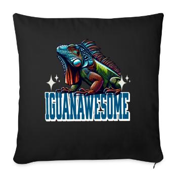 Iguana - Sofa pillowcase 17,3'' x 17,3'' (45 x 45 cm) - black - Front
