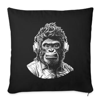 T-shirt urbain Gorilla Groove avec touche hip-hop - Housse de coussin décorative 45 x 45 cm - noir - Devant