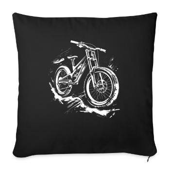 Dessin de vététiste - Housse de coussin décorative 45 x 45 cm - noir - Devant