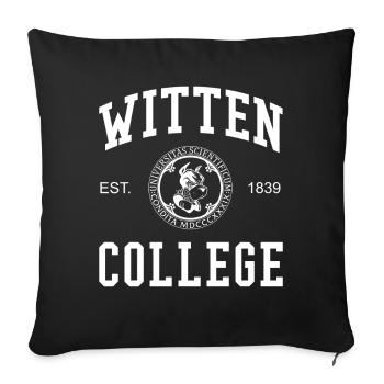 Witten College University Universität Hochschule - Sofa pillowcase 17,3'' x 17,3'' (45 x 45 cm) - black - Front