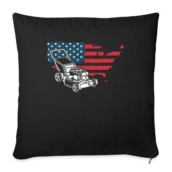 United States Flag America Landscaper - Sofa pillowcase 17,3'' x 17,3'' (45 x 45 cm) - black - Front
