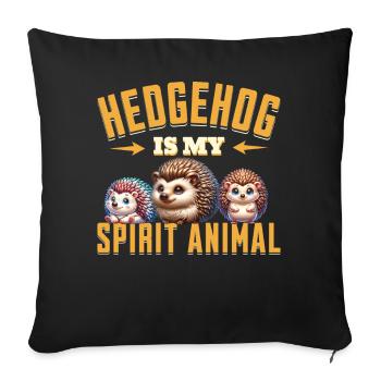 Hedgehog - Sofa pillowcase 17,3'' x 17,3'' (45 x 45 cm) - black - Front