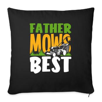Paysagiste Papa Tonte de pelouse - Housse de coussin décorative 45 x 45 cm - noir - Devant